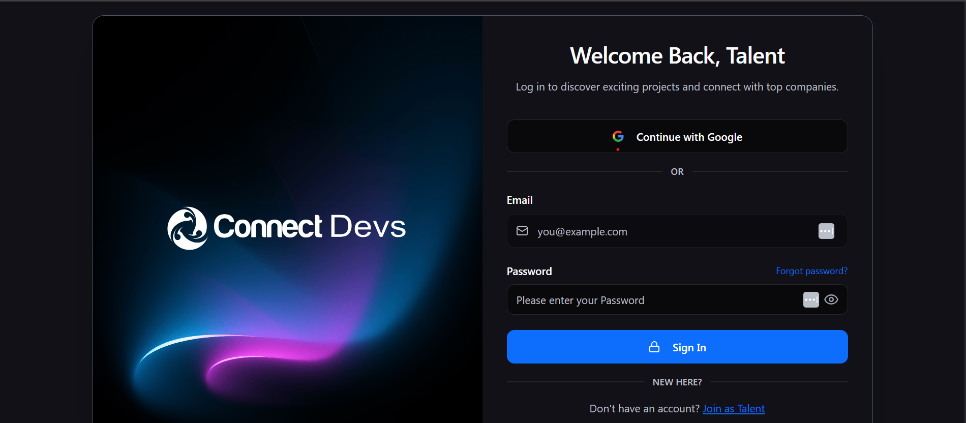 Seamless onboarding experience powered by AI — connect and hire in minutes.