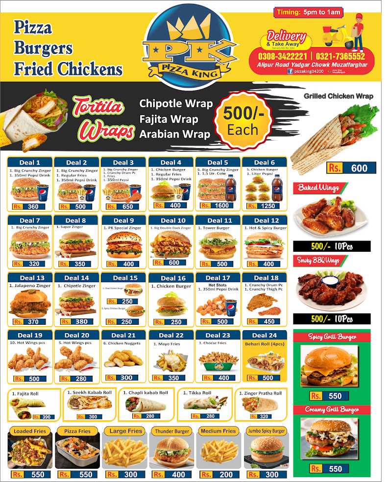 PK Pizza King in Muzaffargarh, Punjab