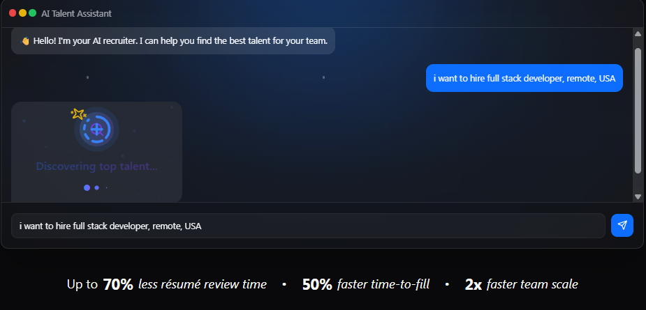 Reduce review time by 50% with AI-powered profile summaries and ranking insights.