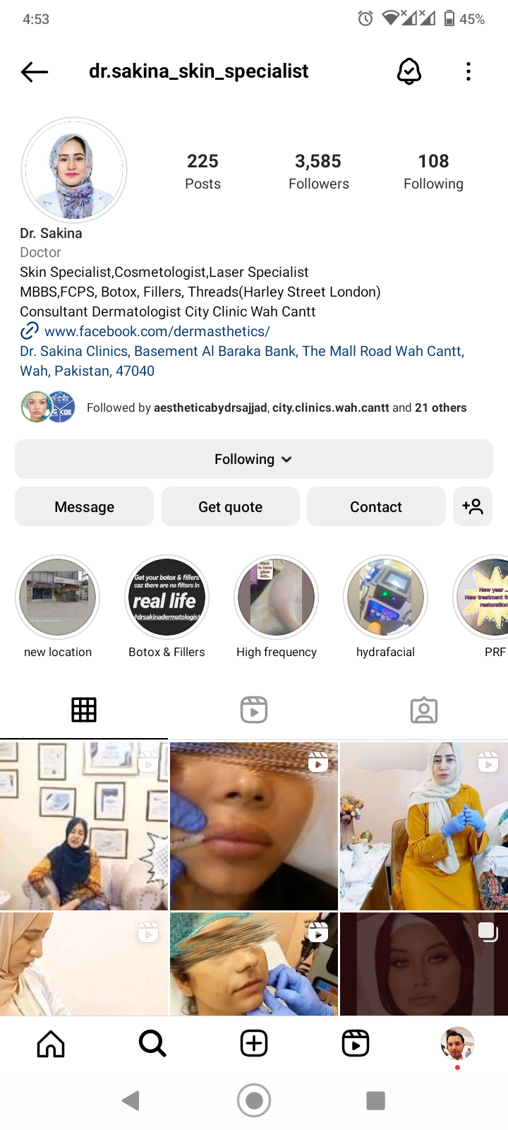 Dr. Sakina Clinics in Wah Cantt, Punjab