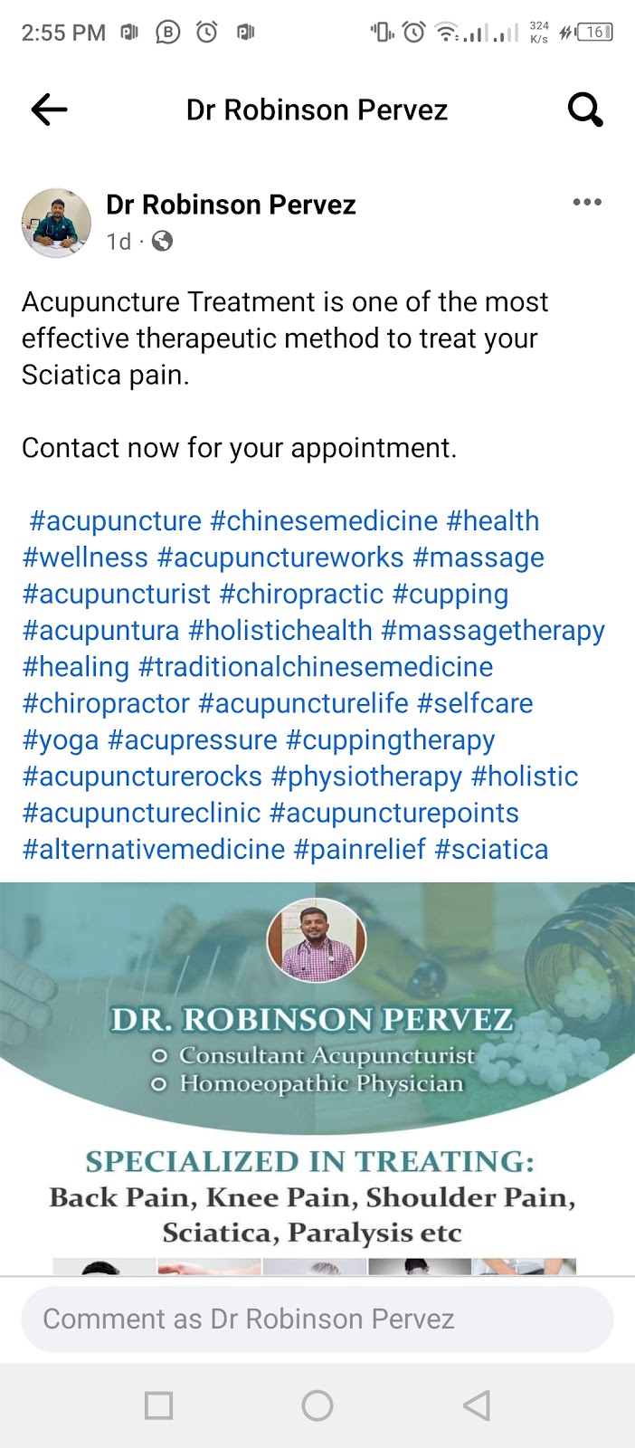 Acupuncture Clinic - Chinese Moxibustion, Cupping, Physiotherapy, Homeopathy Treatment - Dr. Robinson Acupuncturist in Karachi, Sindh