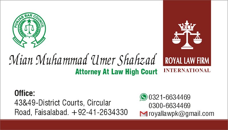 Royal Law International in Faisalabad, Punjab