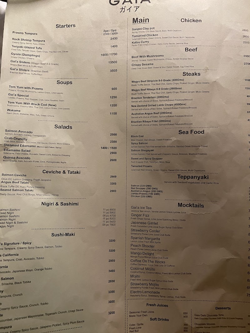 GAI’A Japanese Fusion in Lahore, Punjab