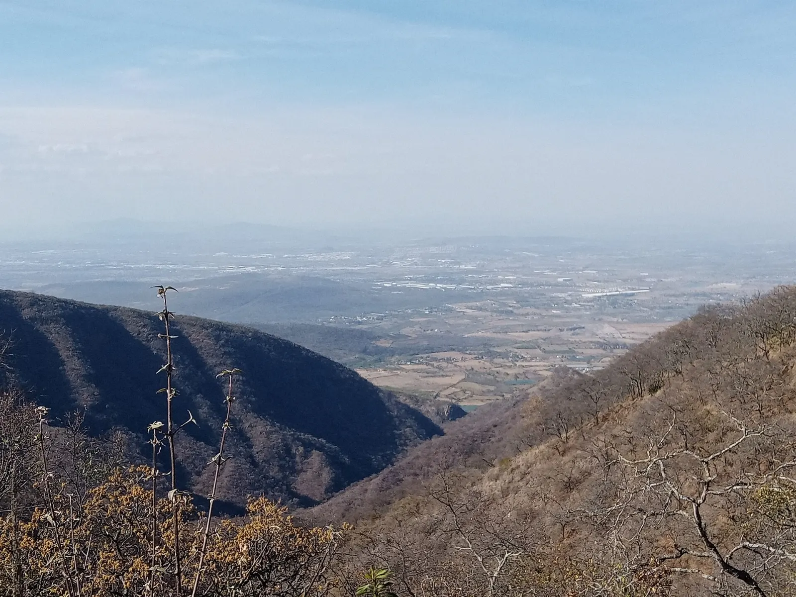 Mountain trail above Ajijic with view of Lake Chapala, Jalisco