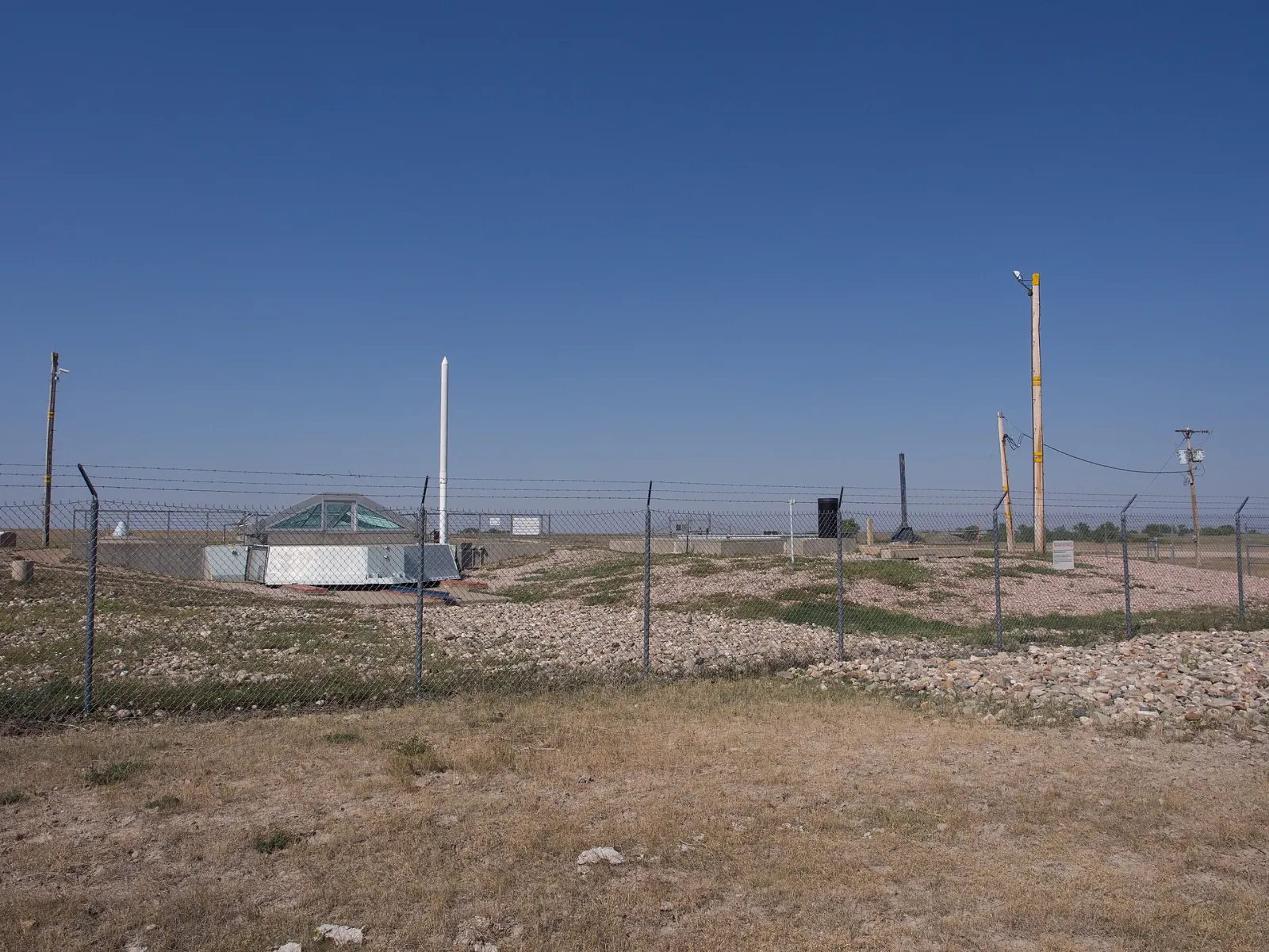 Glass-covered missile silo at the Delta-09 site, Badlands National Park, South Dakota