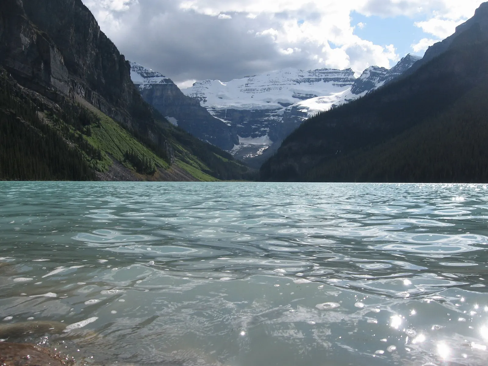 Emerald Lake Louise with Victoria Glacier at the head of the valley, Banff National Park, Canada
