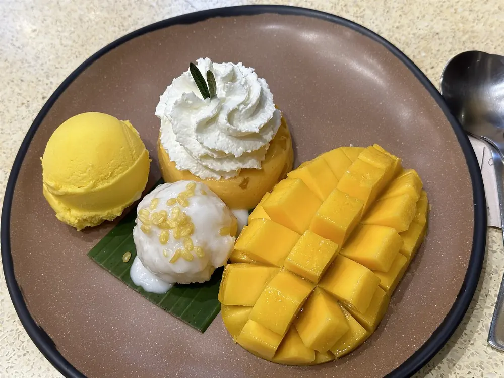 Mango sticky rice in Bangkok, Thailand