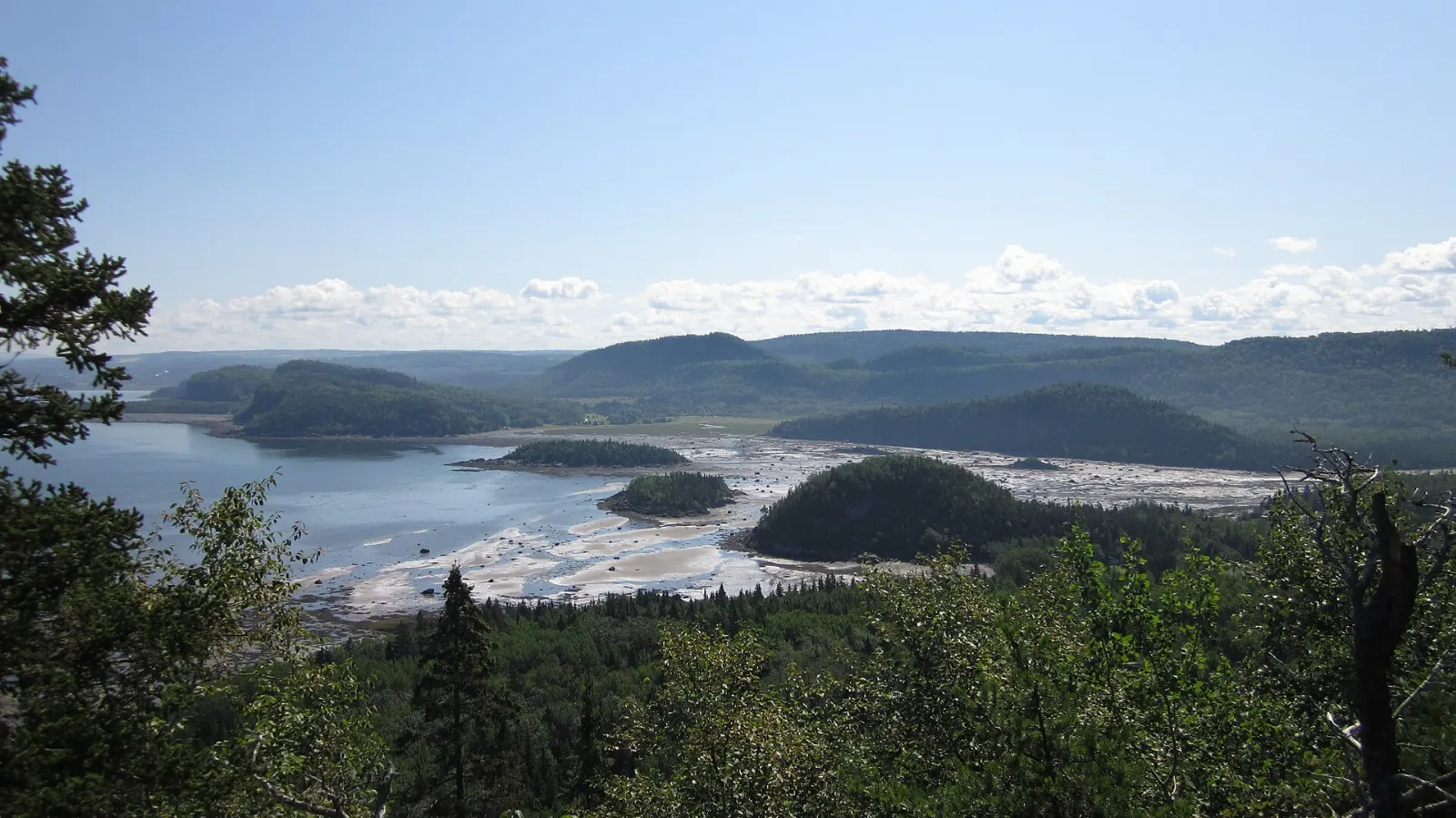 Anse à l'Orignal bay with cottages in Bic National Park, Quebec