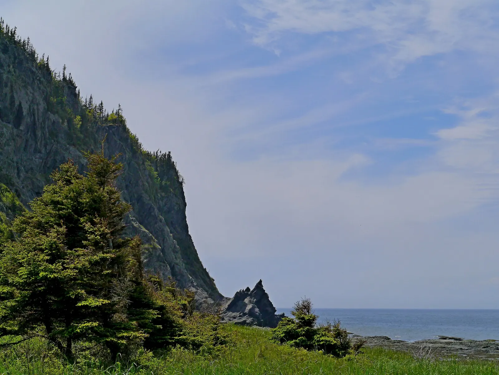Rocky headland at Cap à l'Orignal in Bic, Bic National Park, Quebec