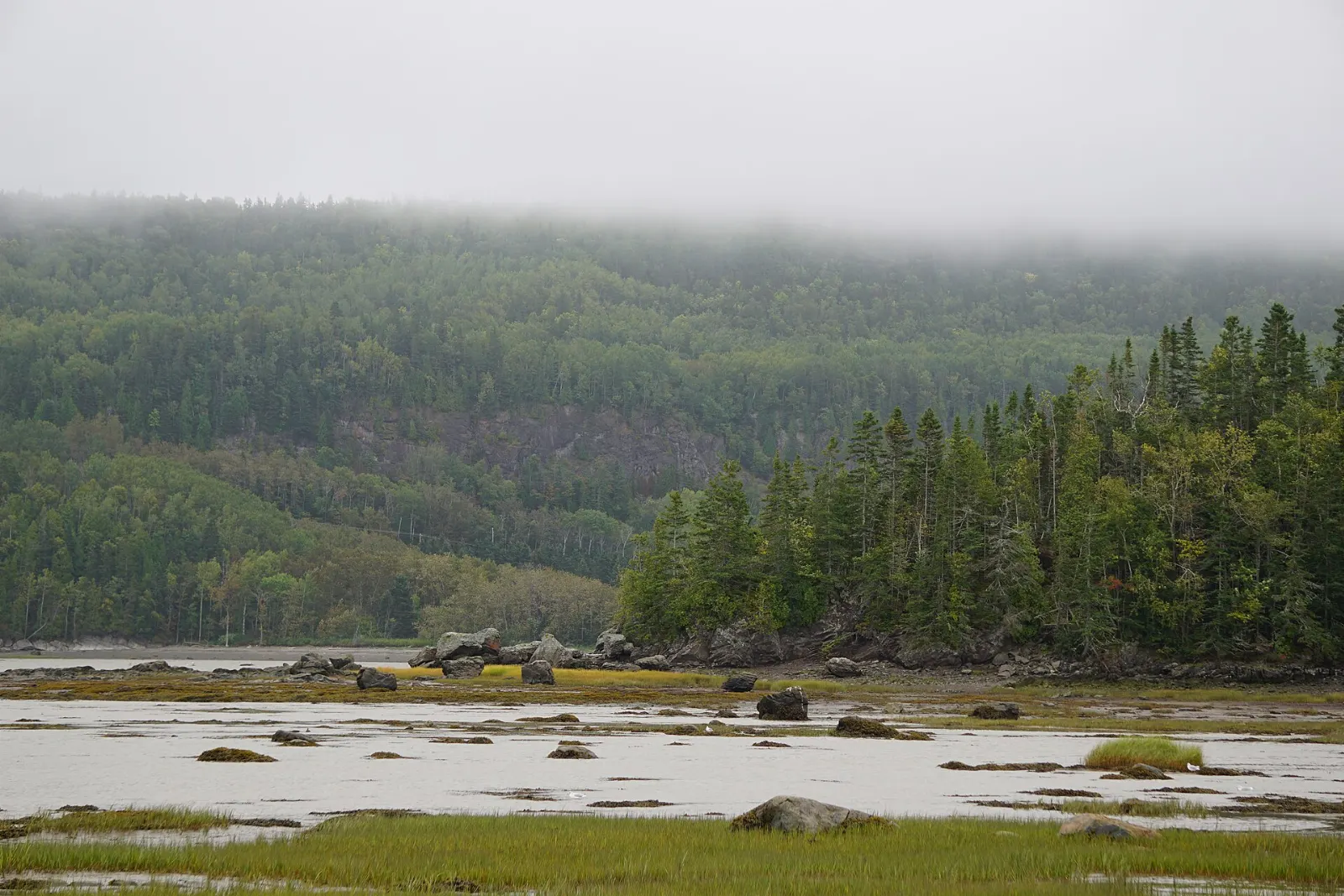 Rocky hills near the village of Le Bic on the St. Lawrence, Bic National Park, Quebec
