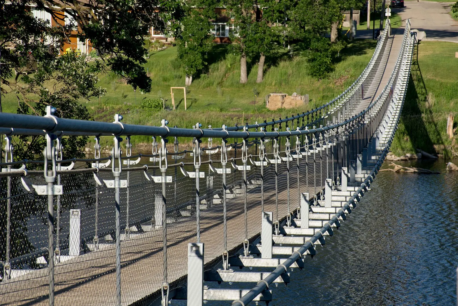 Long footbridge over the Souris River in Souris Manitoba, Brandon, Manitoba