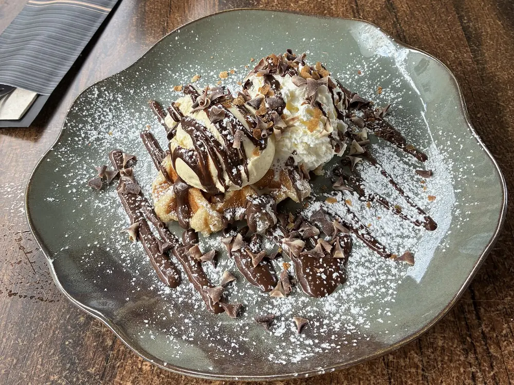 Belgian waffle in Bruges, Belgium
