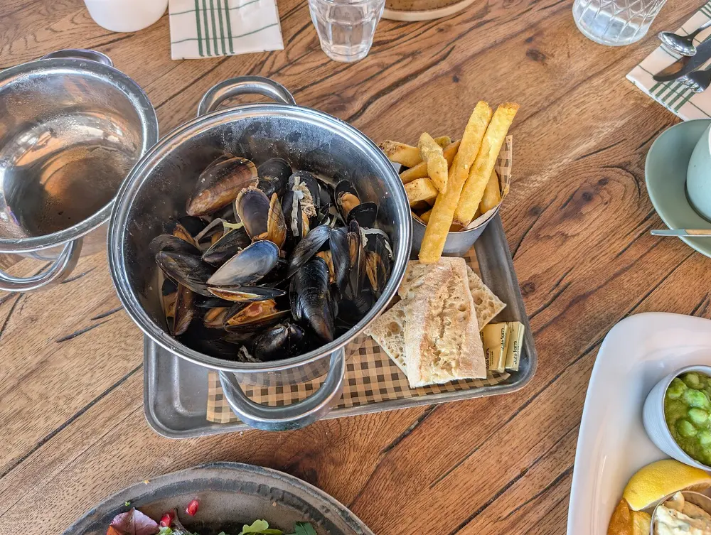 Mussels in Bruges, Belgium