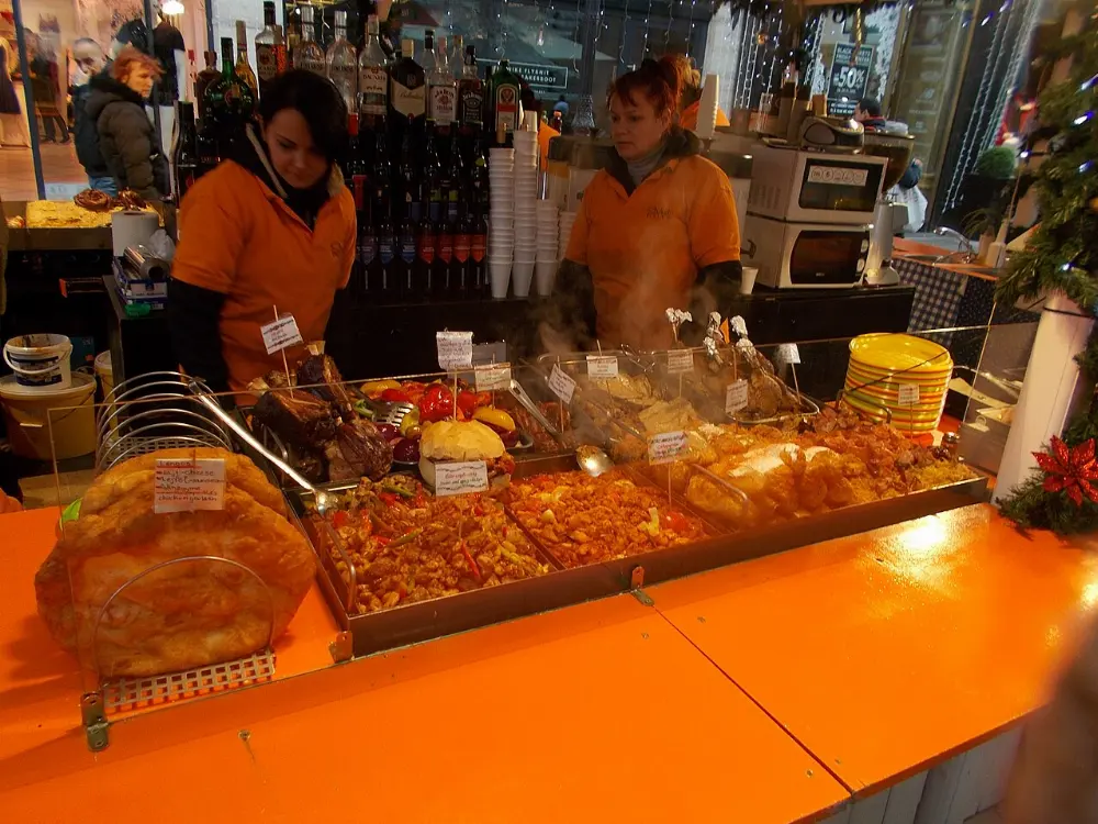 Lángos in Budapest, Hungary
