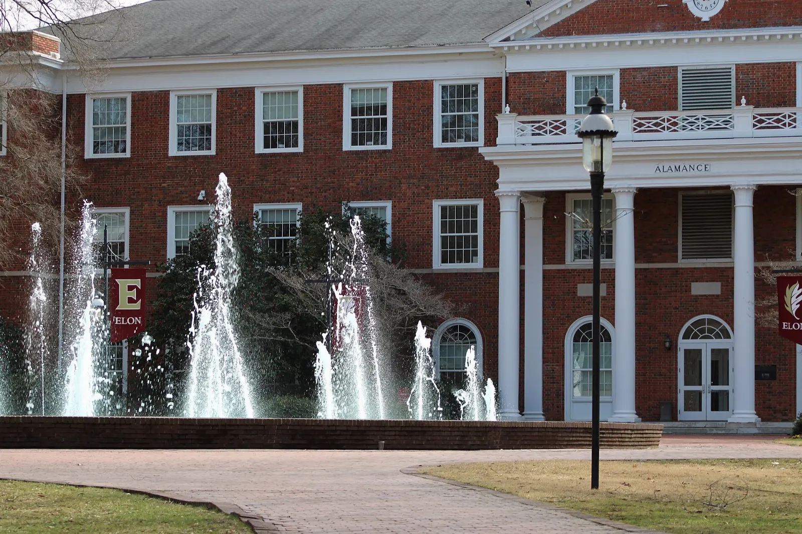 Red-brick buildings on the Elon University campus, North Carolina