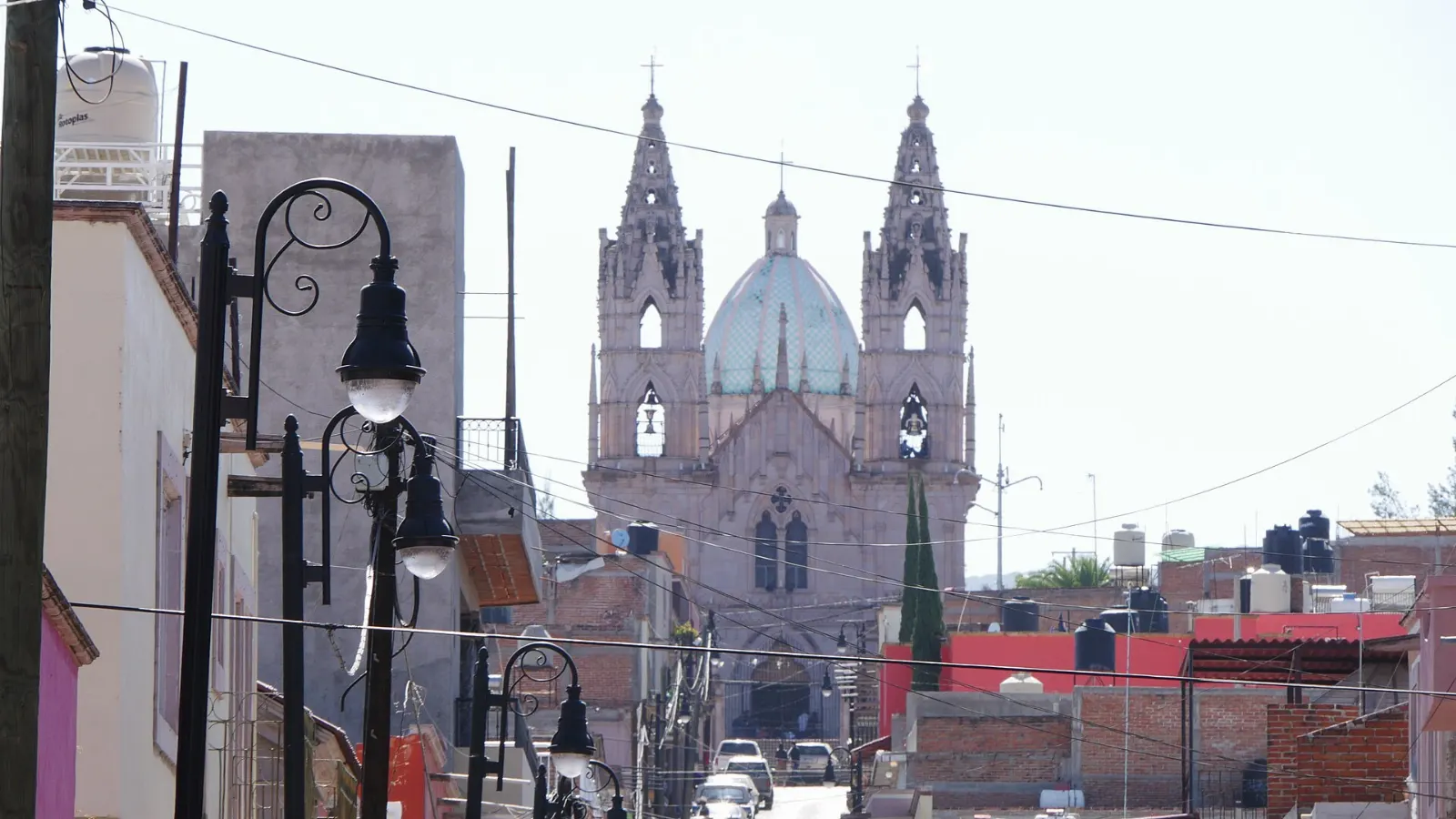 Neo-gothic towers of the Guadalupe sanctuary in Calvillo, Aguascalientes