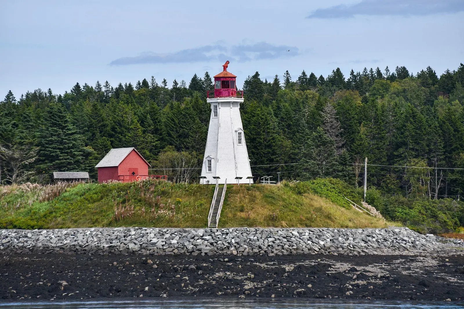 Mulholland Point Lighthouse near the bridge, Campobello Island, New Brunswick