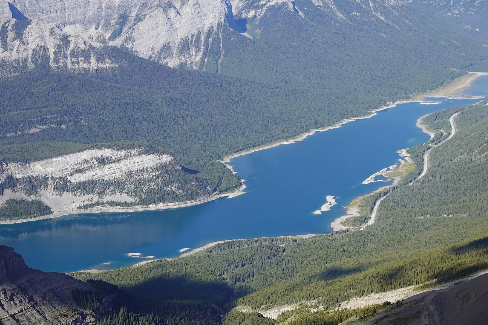 Spray Lakes Reservoir beneath the Three Sisters ridge, Canmore, Alberta
