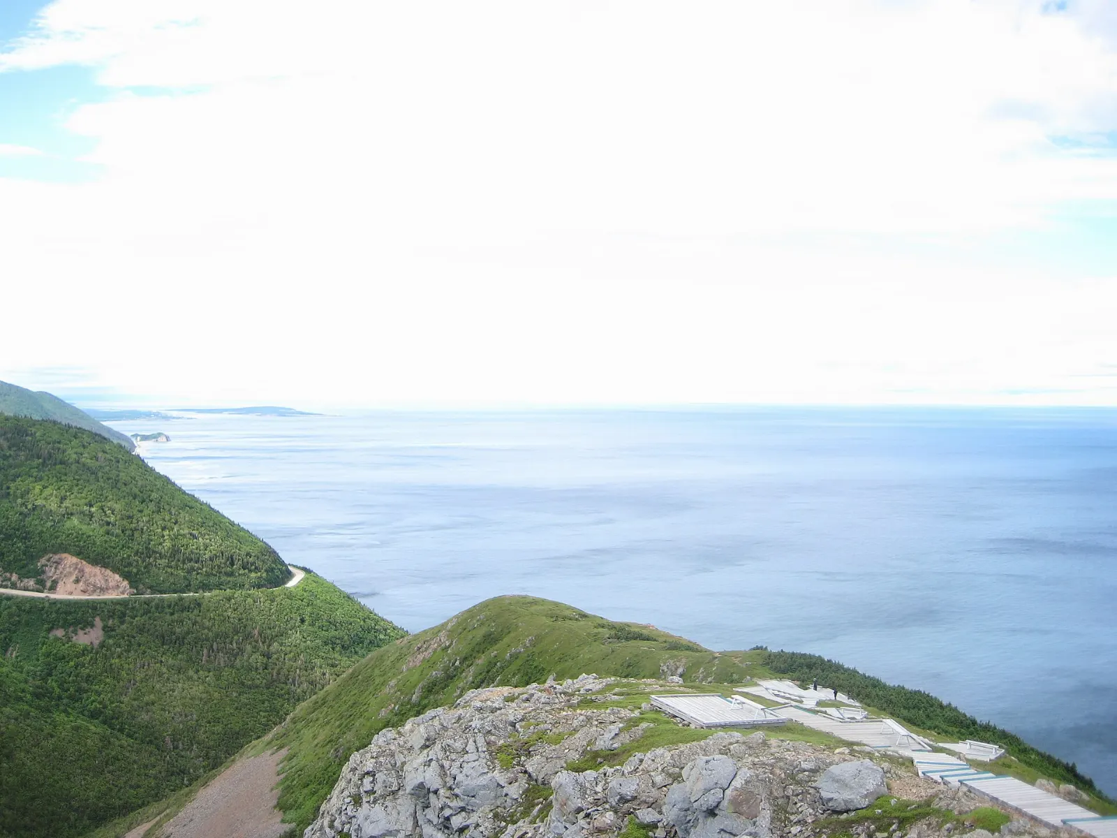 Boardwalk on the Skyline Trail above the Cabot Trail coast, Cape Breton Island, Nova Scotia