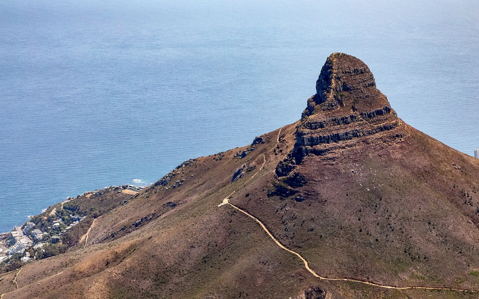 The rocky peak of Lion's Head above Cape Town's Atlantic Seaboard, South Africa
