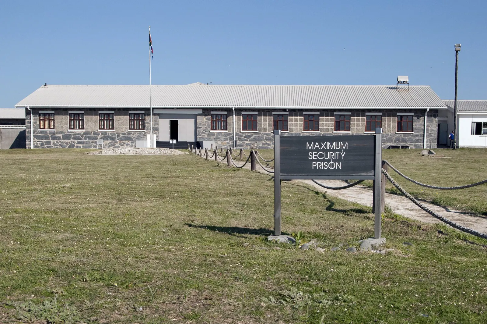 Buildings of the former maximum security prison on Robben Island, Cape Town, South Africa