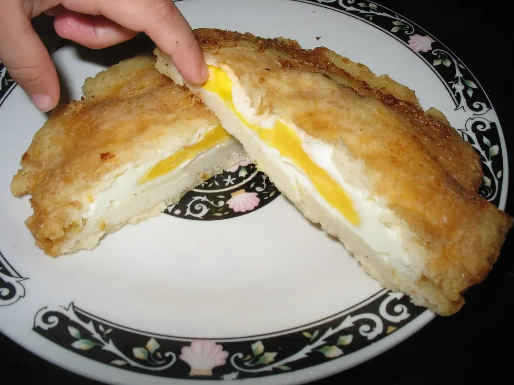 Arepa de huevo in Cartagena, Colombia
