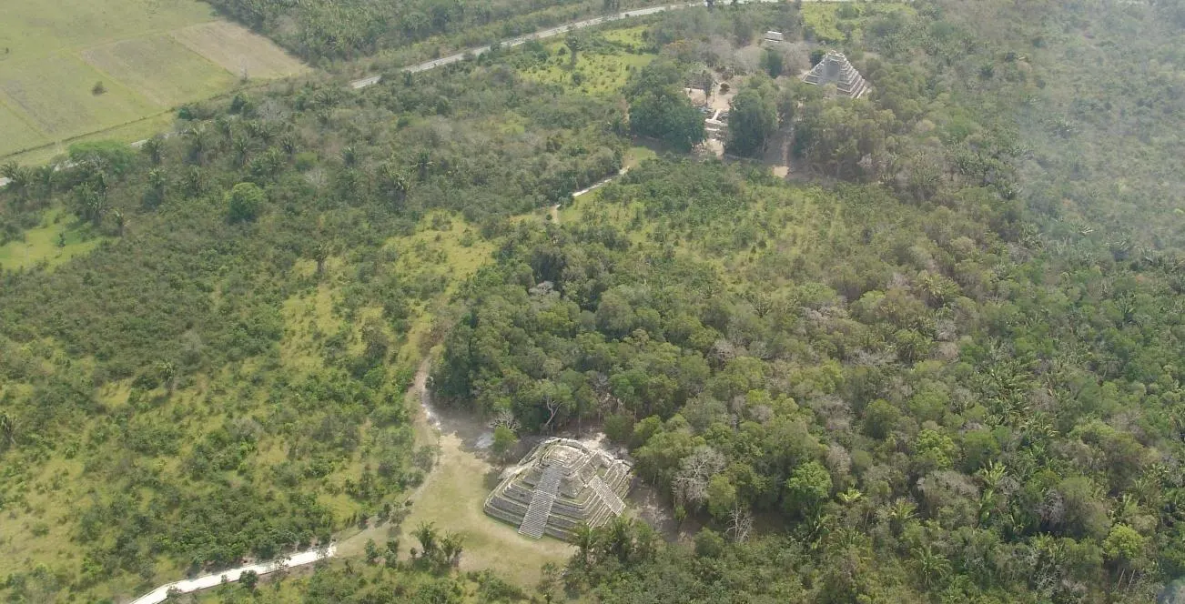 Restored Maya temple at Chacchoben, Quintana Roo