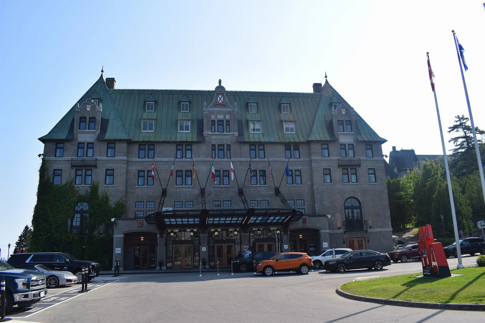 Fairmont Le Manoir Richelieu hotel above the river at La Malbaie, Charlevoix, Quebec