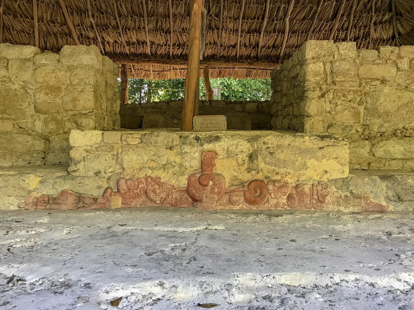 Maya ruins at Oxtankah near the Bay of Chetumal, Quintana Roo