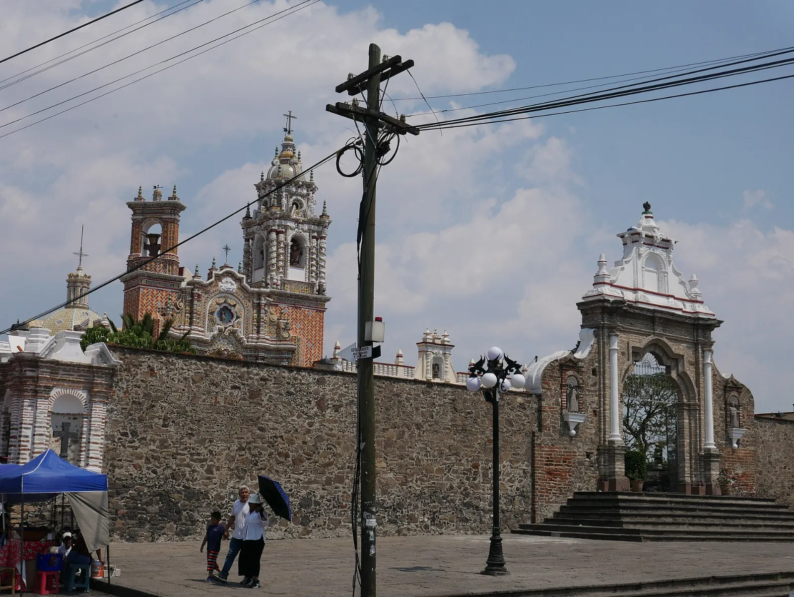 Tiled facade of the church of San Francisco Acatepec near Cholula, Puebla