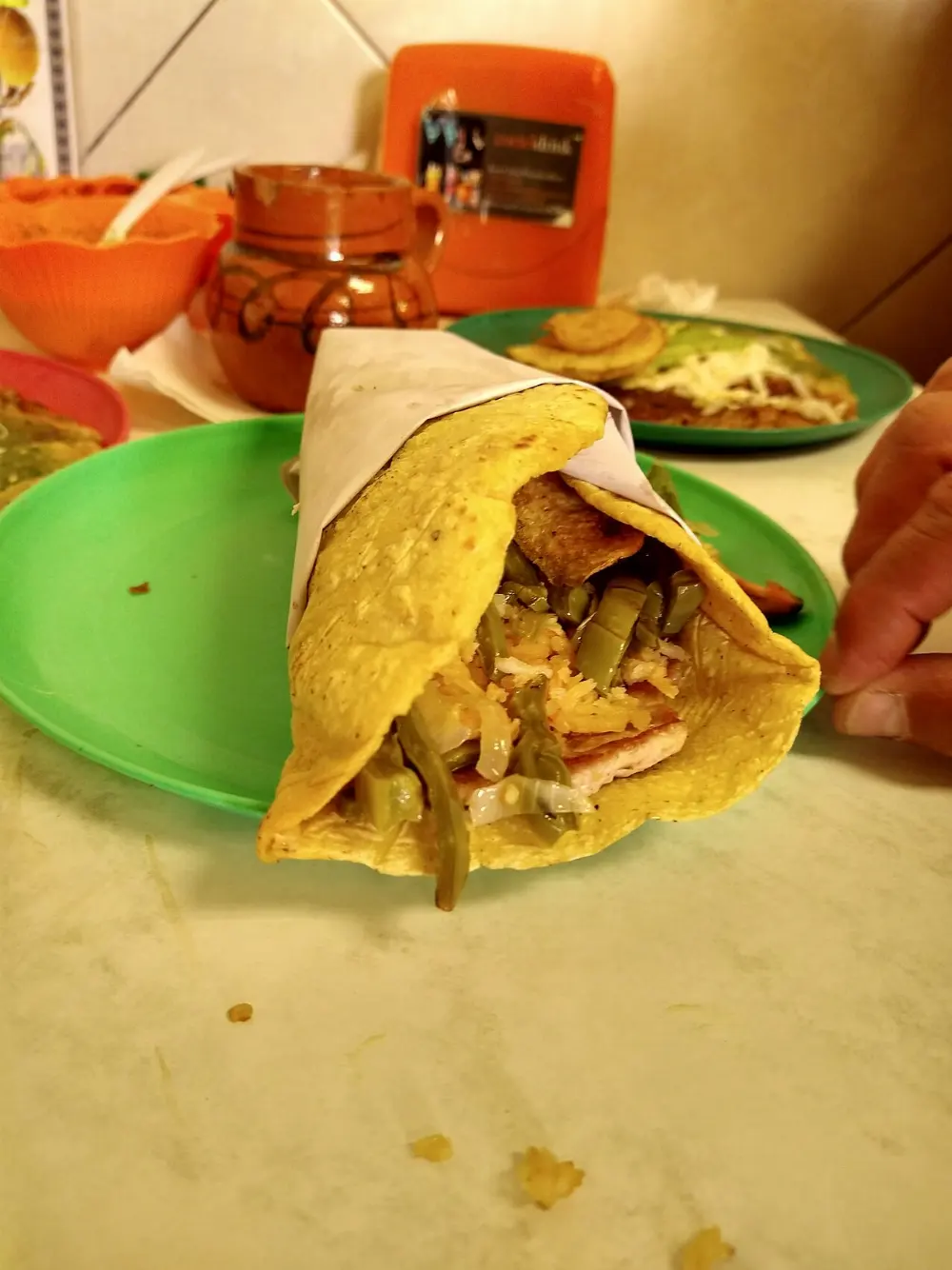 Tacos placeros in Cholula, Puebla