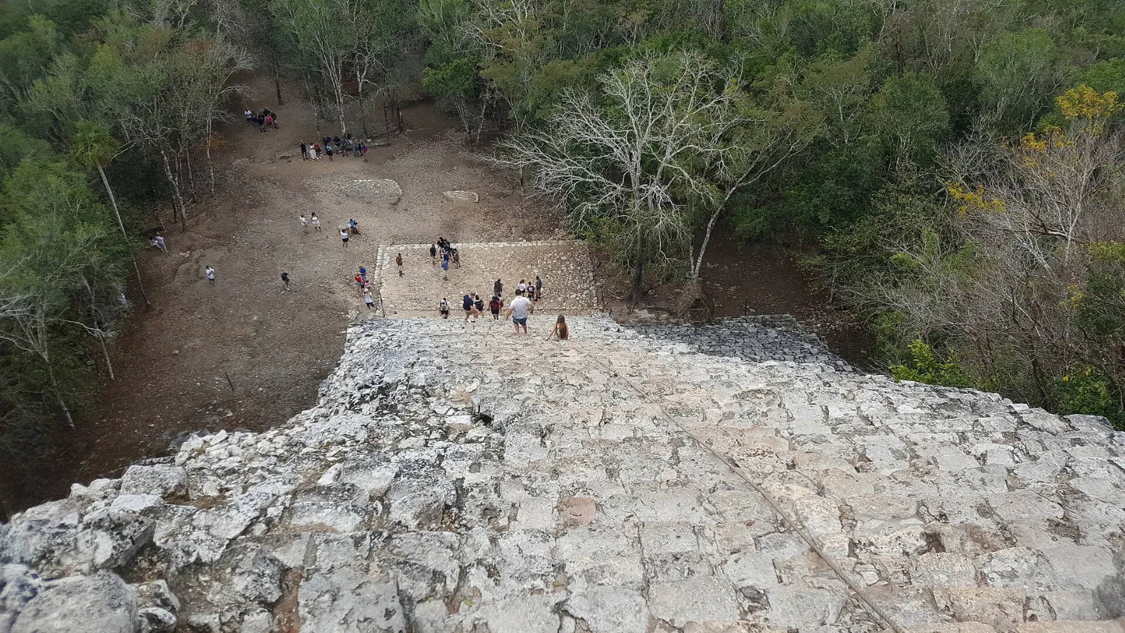 The steep stairway of the Nohoch Mul pyramid at Cobá, Quintana Roo