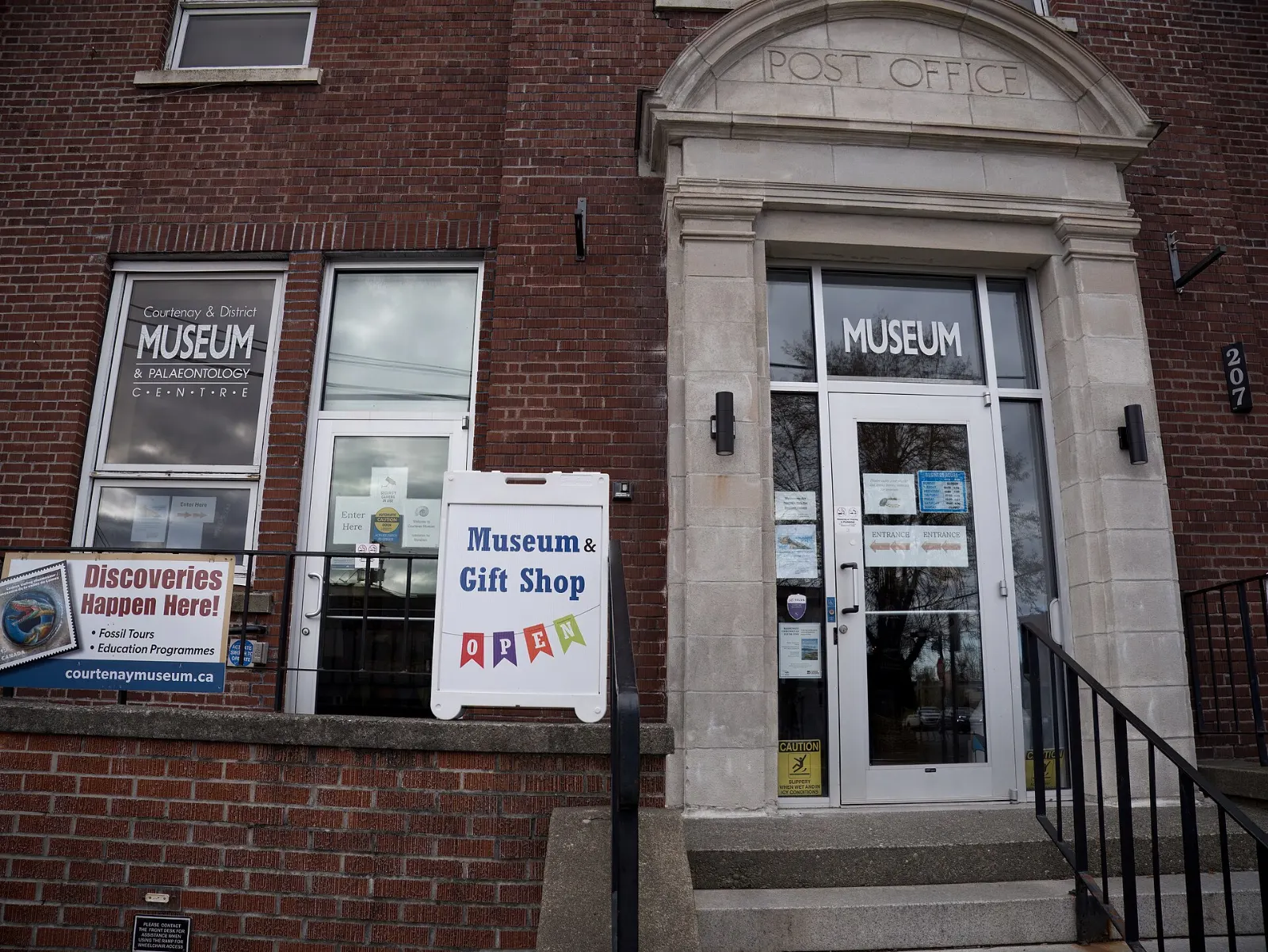 The Courtenay and District Museum and Palaeontology Centre in downtown Courtenay, Comox Valley, British Columbia