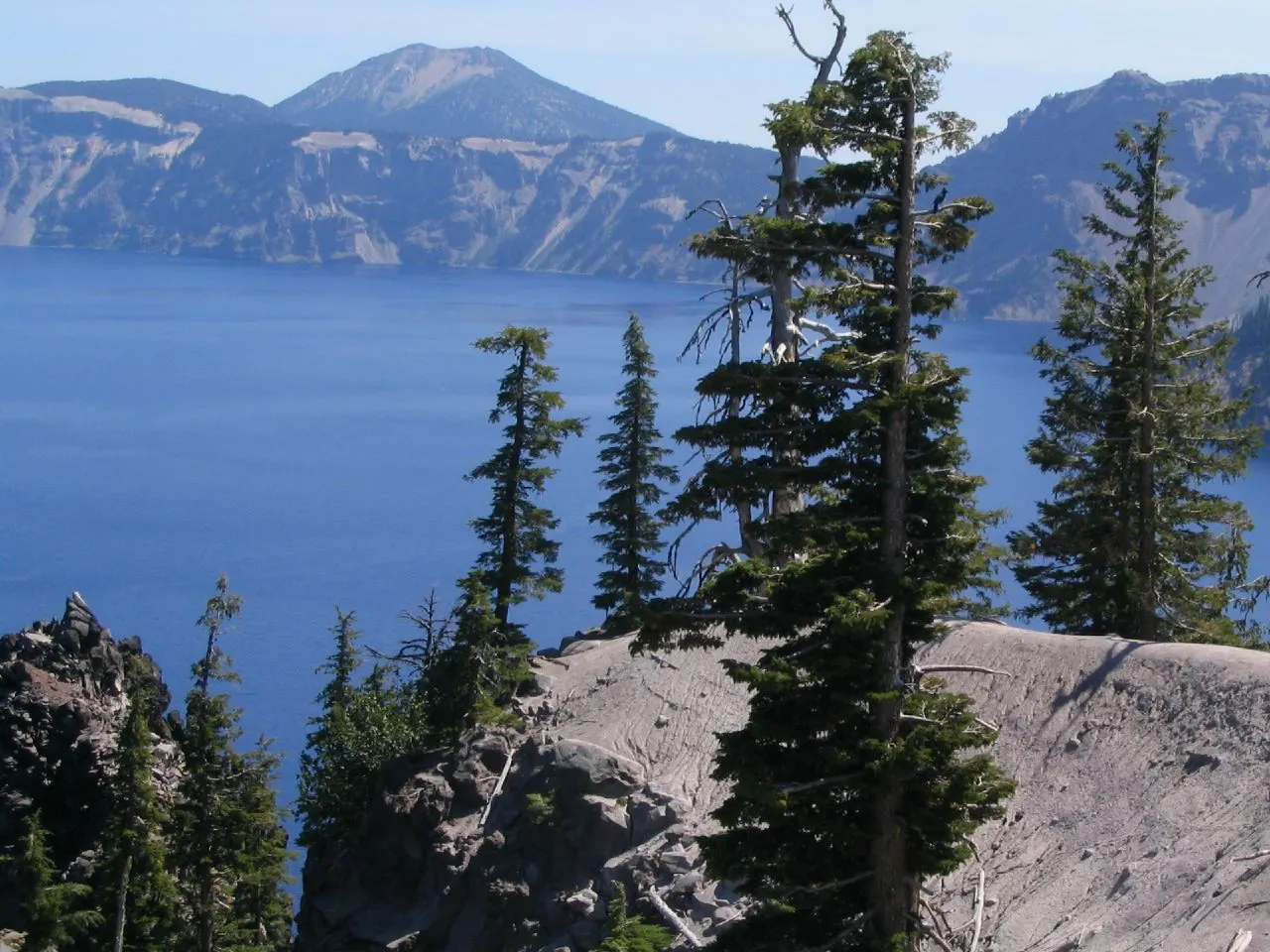 View from Discovery Point across Crater Lake toward Wizard Island, Crater Lake National Park, Oregon