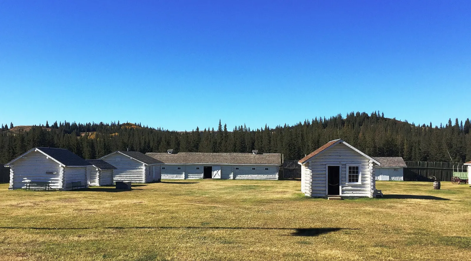 Reconstructed log buildings of Fort Walsh National Historic Site, Cypress Hills Interprovincial Park, Saskatchewan