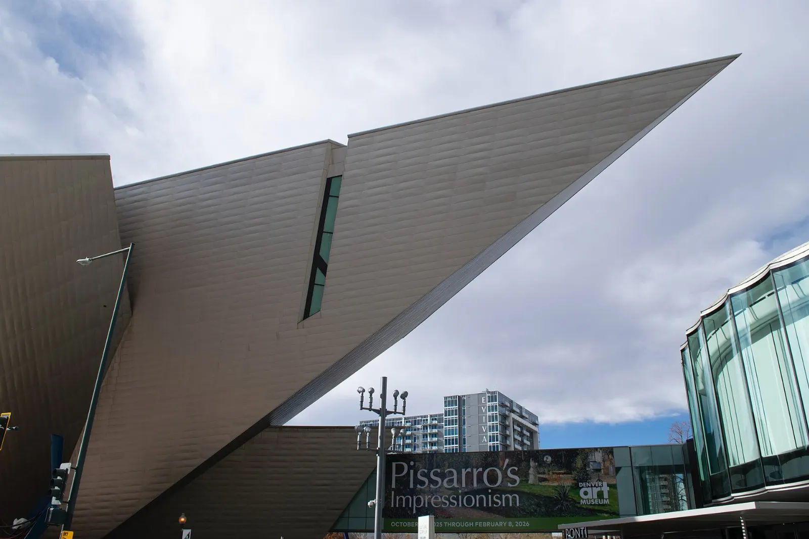 Angular titanium-clad Hamilton Building of the Denver Art Museum, Colorado
