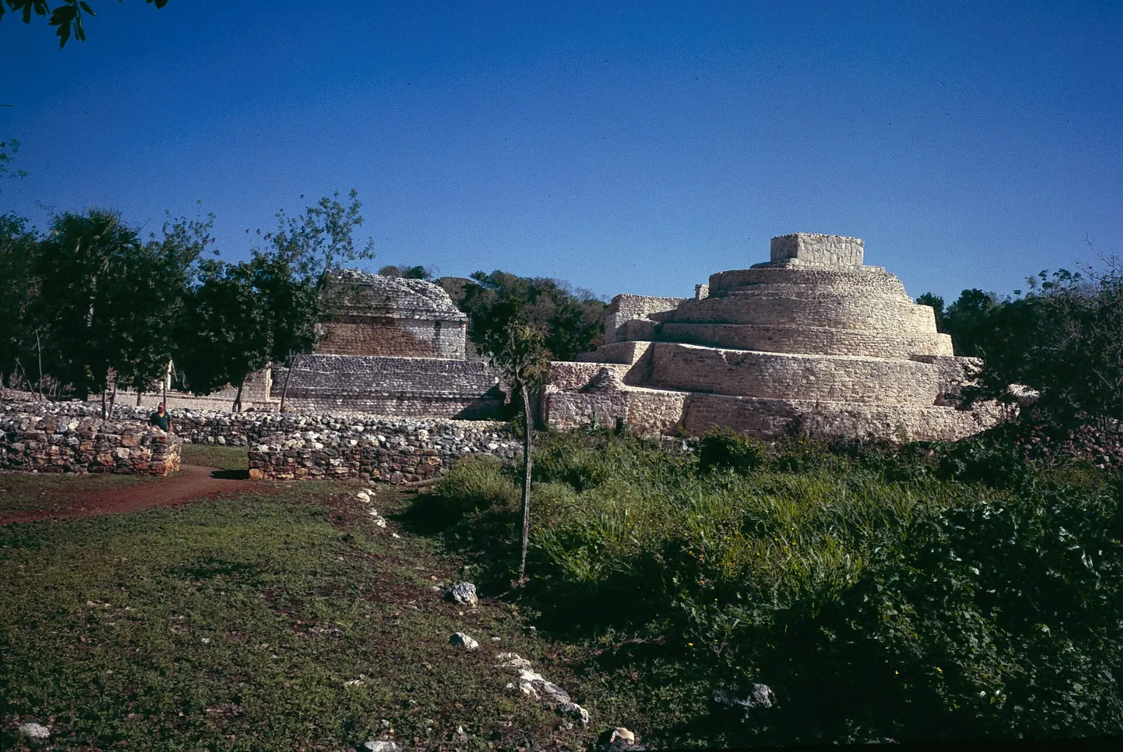 The curved walls of the Oval Palace at Ek Balam, Yucatán