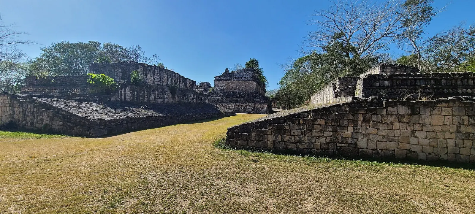 The stone ballcourt at Ek Balam in the central plaza, Yucatán