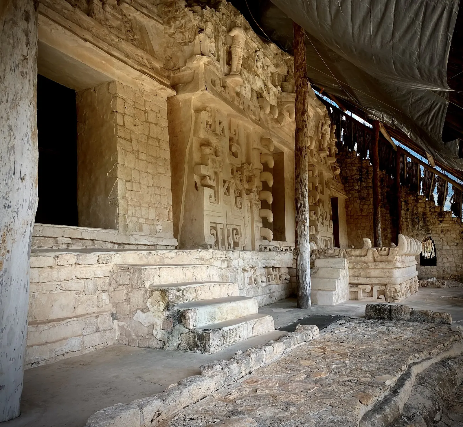 The jaguar-mouth doorway of El Trono at Ek Balam, Yucatán