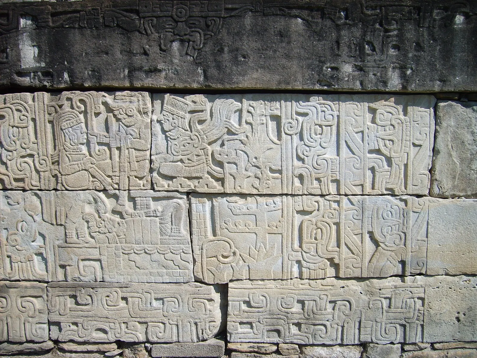 The South Ballcourt at El Tajín with carved stone panels, Veracruz