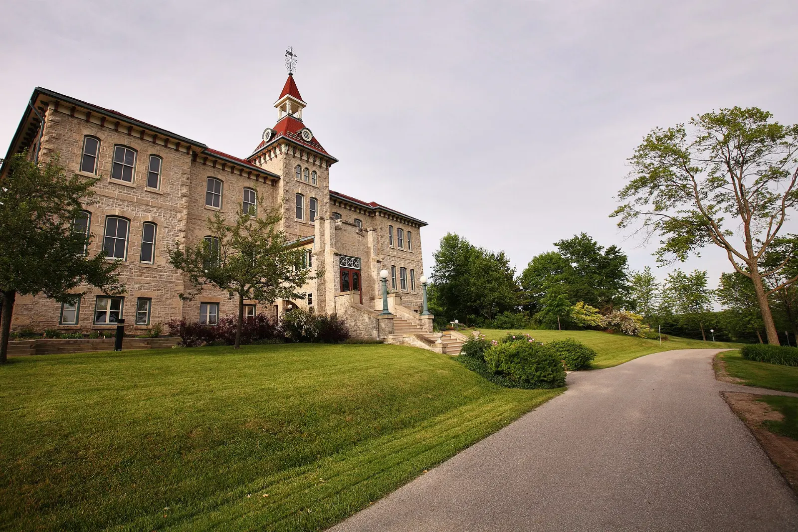 The Italianate stone building of the Wellington County Museum and Archives, Elora, Ontario