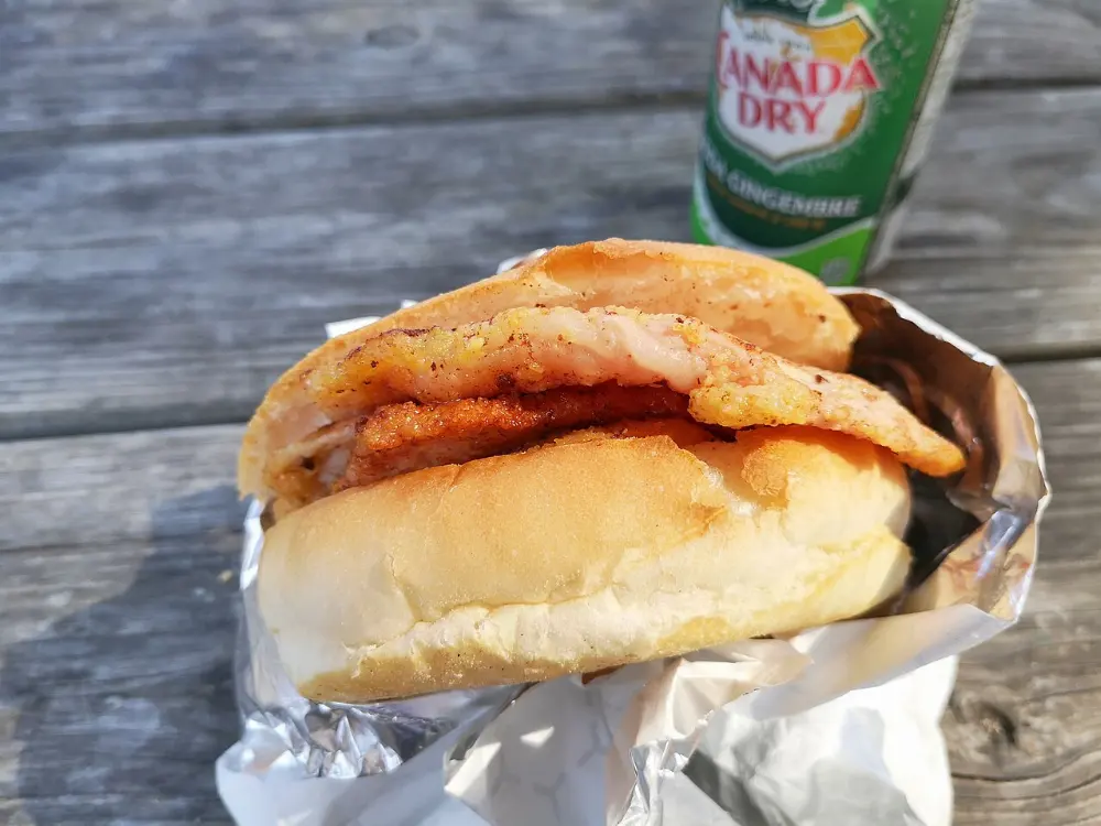 Peameal bacon sandwich in Elora, Ontario