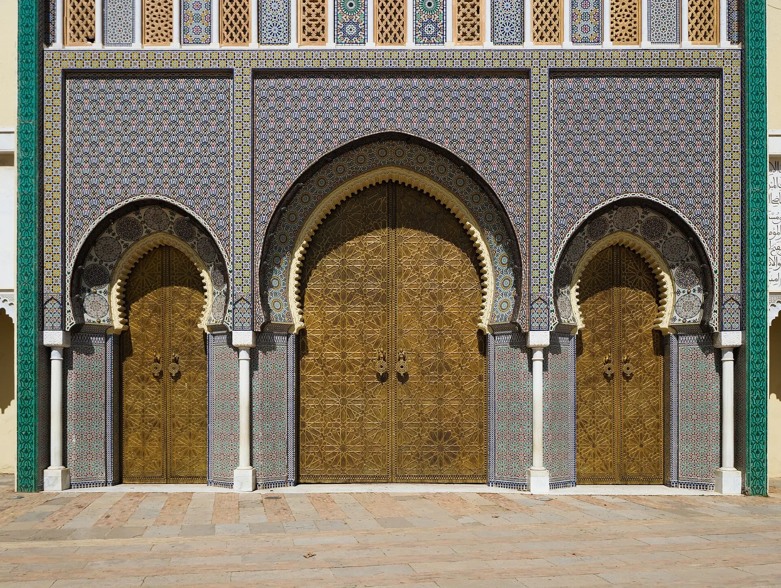 Dar al-Makhzen Royal Palace gates, Fez, Fez, Morocco