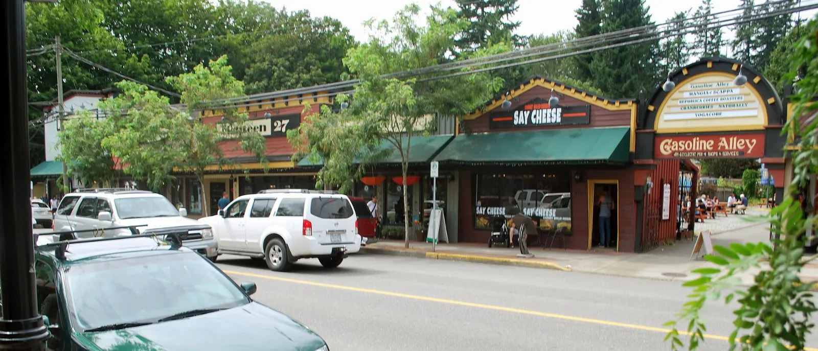 Heritage-style shops along Glover Road in Fort Langley, British Columbia