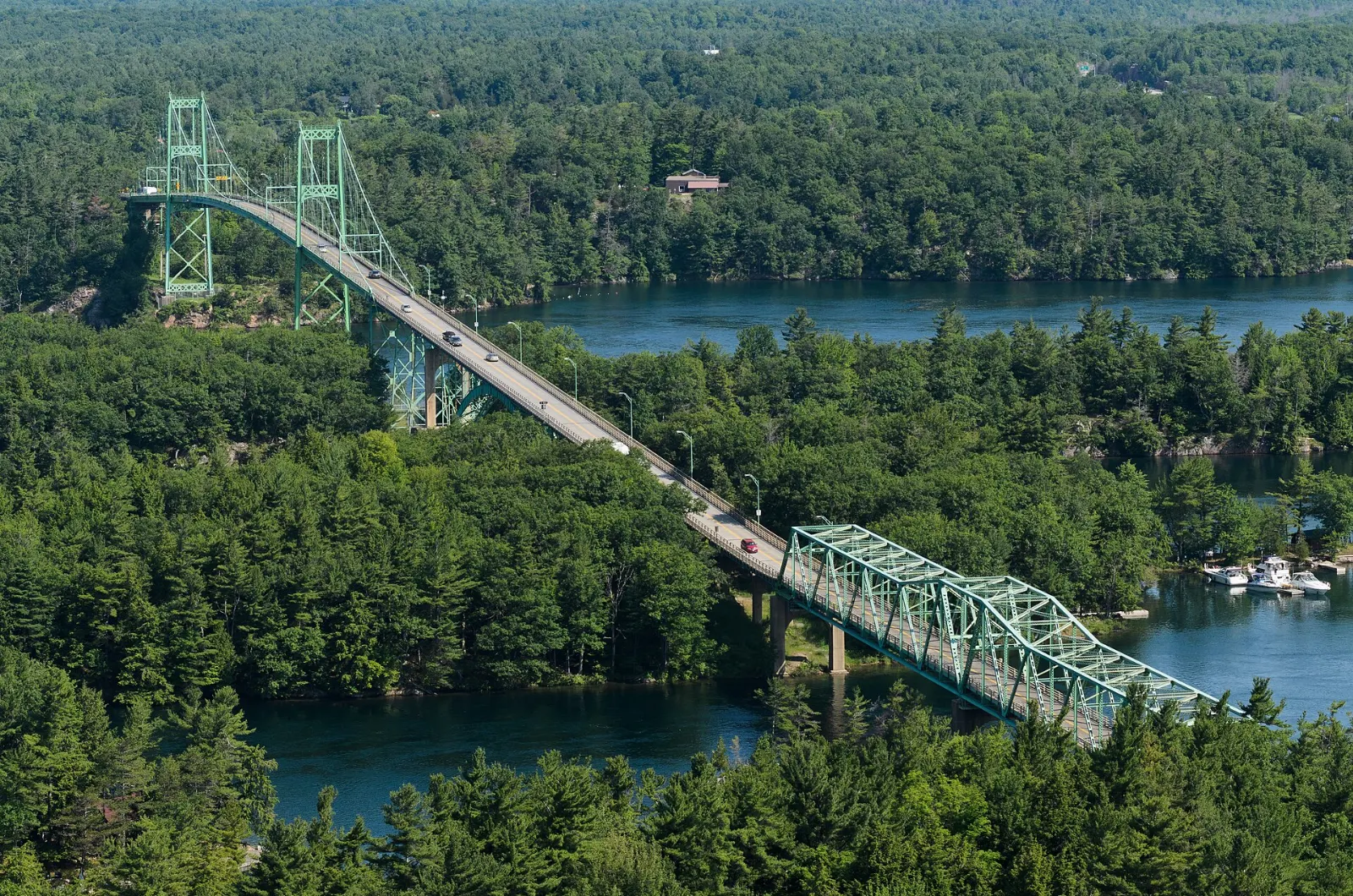 Thousand Islands Bridge crossing the St. Lawrence River, Gananoque, Ontario