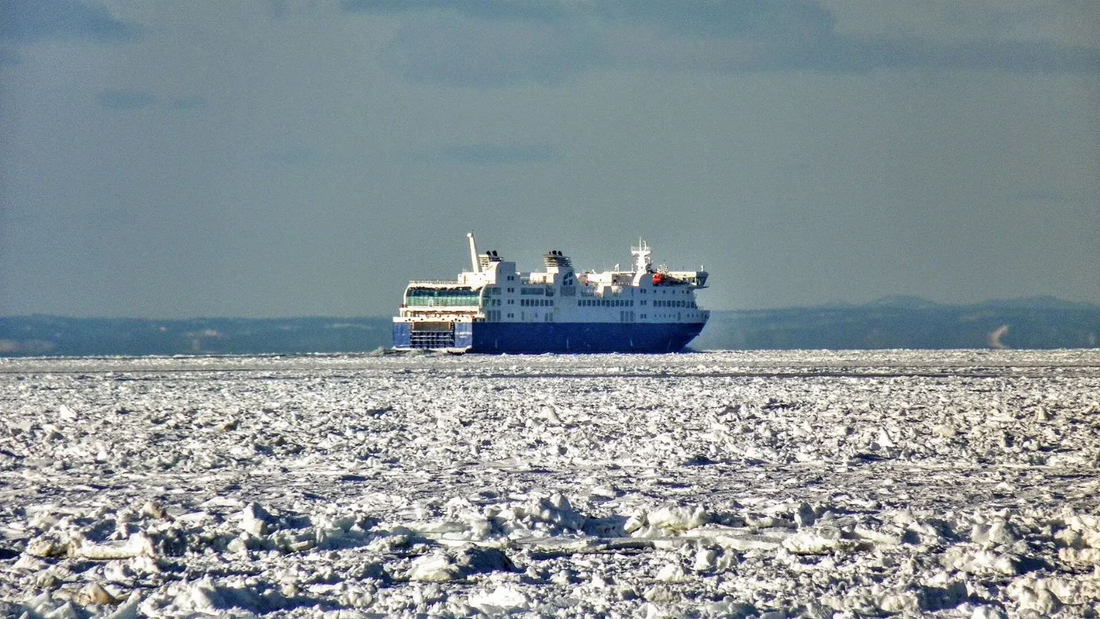 Car ferry at the Matane terminal on the St. Lawrence, Gaspé Peninsula, Quebec