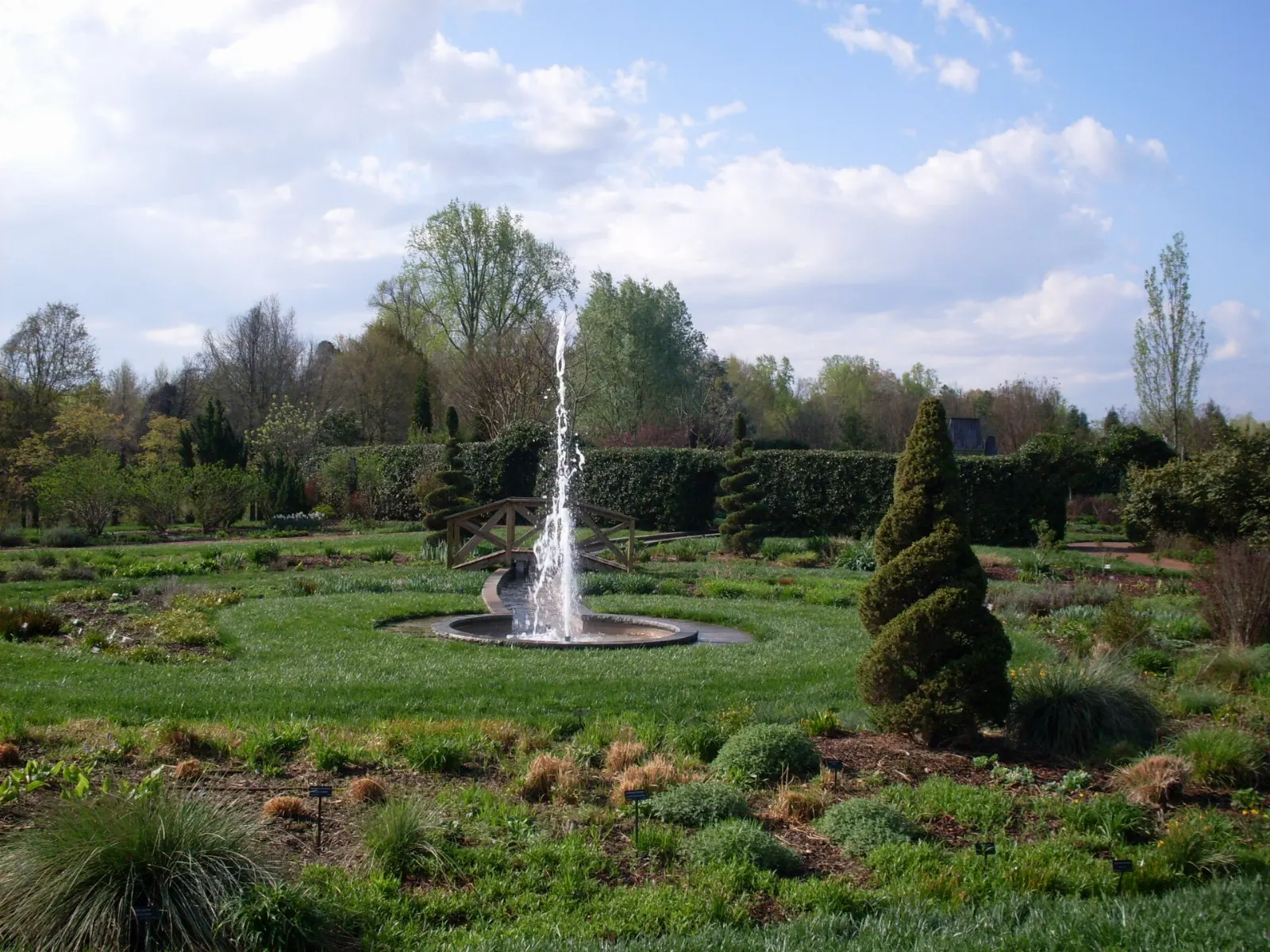 Fountains and gardens at Daniel Stowe Botanical Garden, North Carolina