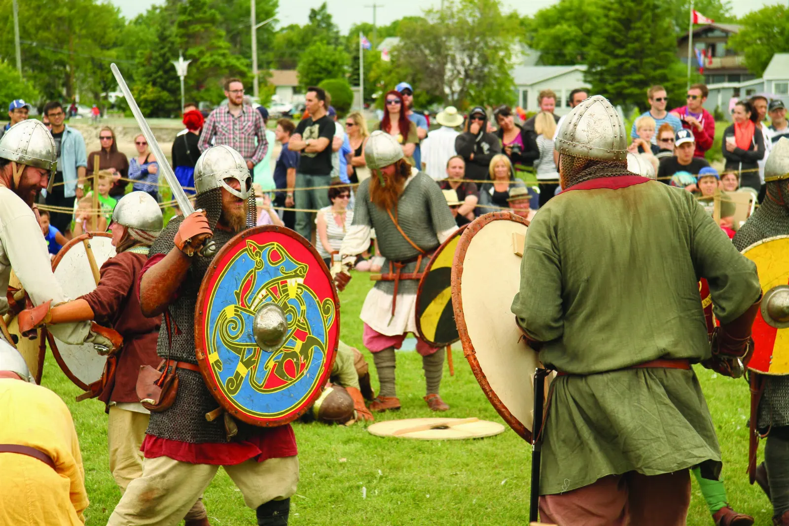 Festival visitors in Gimli during the Icelandic Festival, Manitoba
