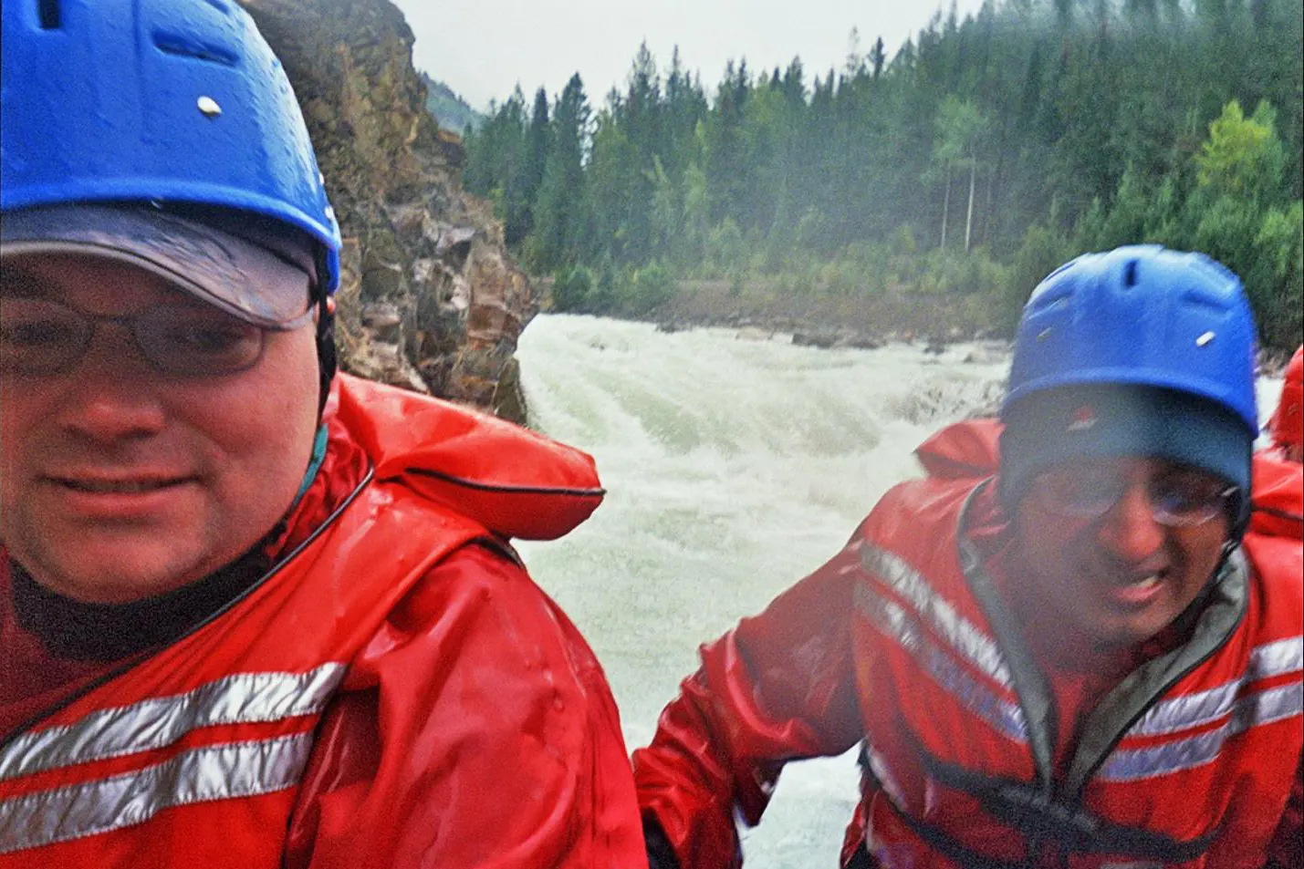 Rafters on the Kicking Horse River near Golden, British Columbia