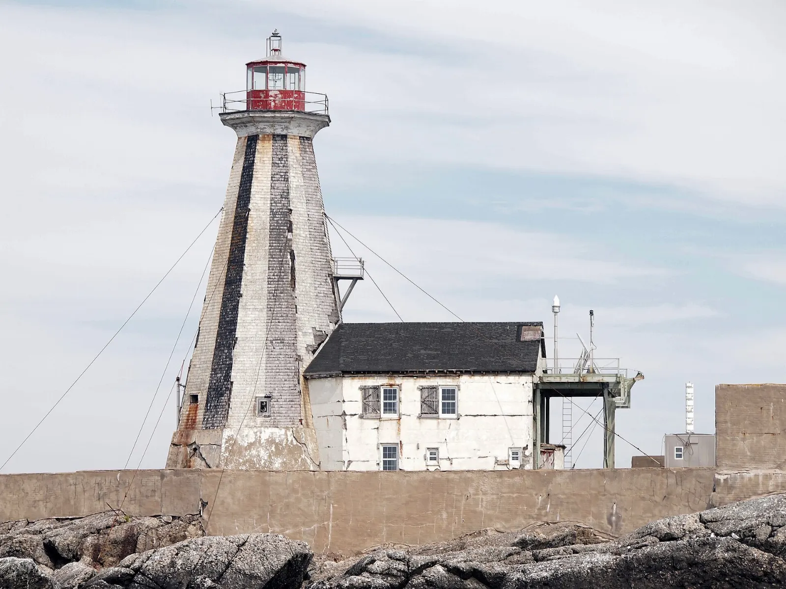 Gannet Rock Lighthouse on a rocky islet south of Grand Manan, Grand Manan Island, New Brunswick